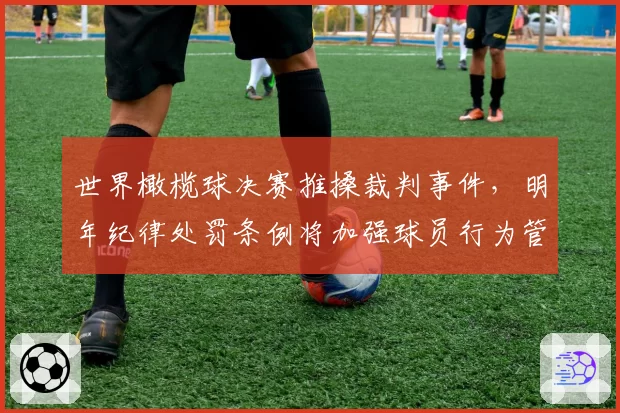世界橄榄球决赛推搡裁判事件,明年纪律处罚条例将加强球员行为管控
